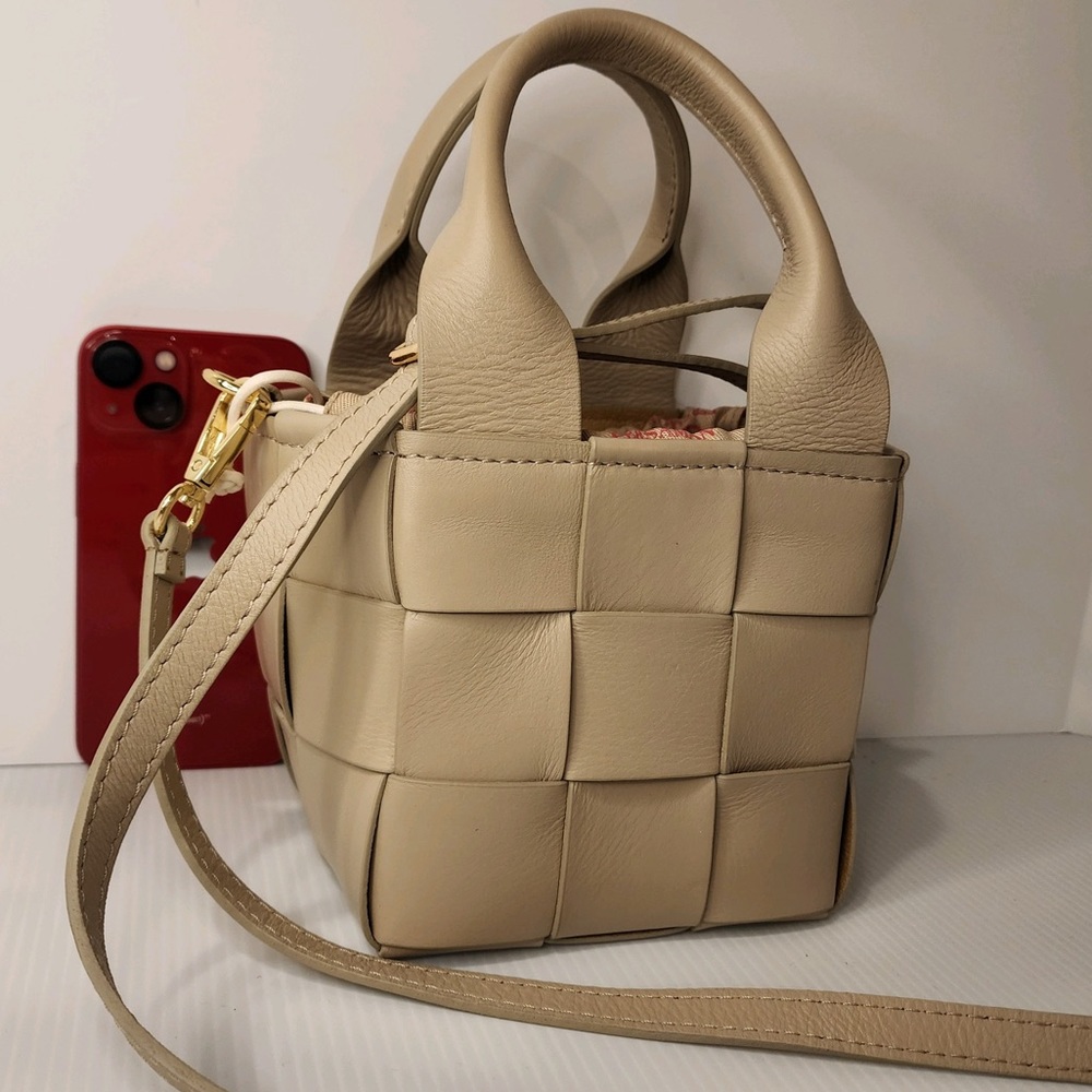 Persaman New York Italy Made Selma Genuine Leather Tiny Tote/Shoulder Bag NWOT - Picture 2 of 16